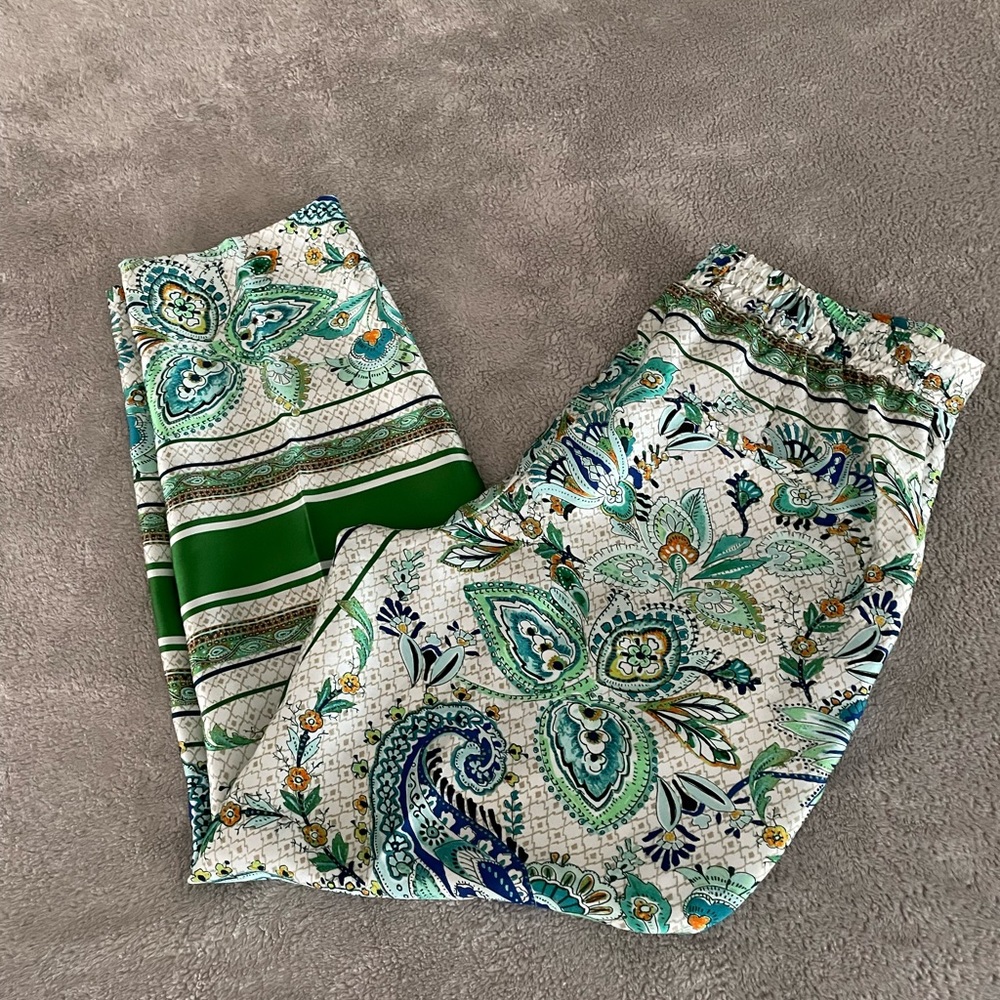 Zara satin cropped pants